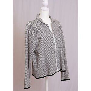 Liz Claiborne Black and White Zip Up Jacket – Size L